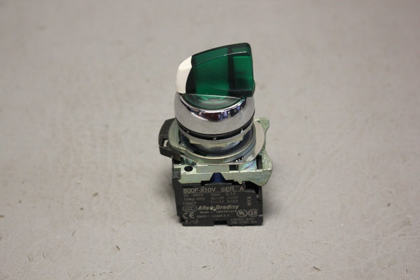 ALLEN BRADLEY GREEN SELECTOR SWITCH  800F-X10V SER A