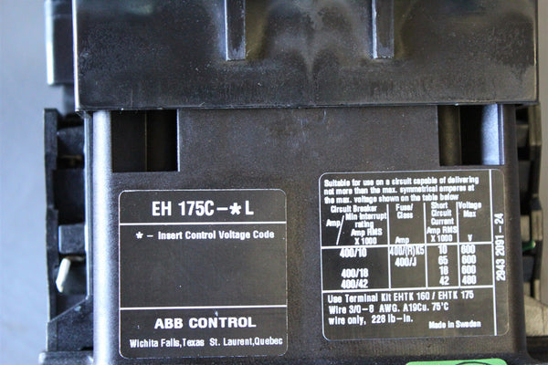 ABB EH 175 CONTACTOR EH 175C-*L