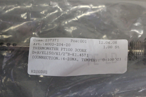 NEW GRAFF THERMOMETER TEMPERATURE SENSOR A003-204-20 IN ENCLOSURE