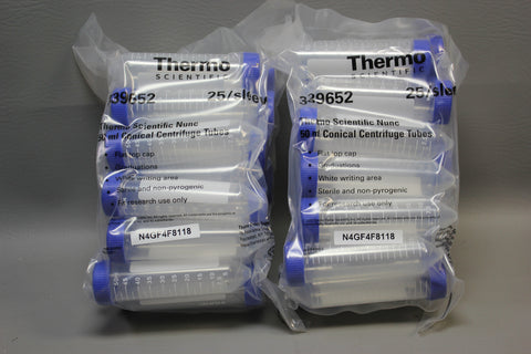 50 Thermo Scientific 339652 50mL Conical Sterile Polypropylene Centrifuge Tubes