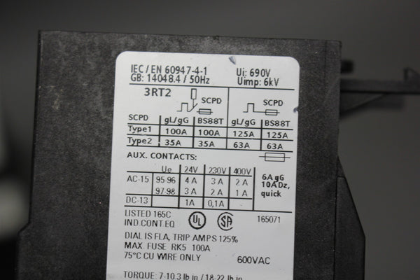 UNUSED SIEMENS OVERLOAD RELAY 3RU2126-4DB0
