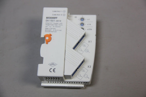 BECKHOFF ETHERCAT COUPLER WITH SINGLE MODE FIBER PORTS MODULE EK1501-0010