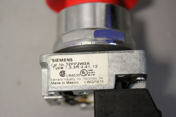 UNUSED SIEMENS EMERGENCY STOP PUSHBUTTON 52PP2W2A
