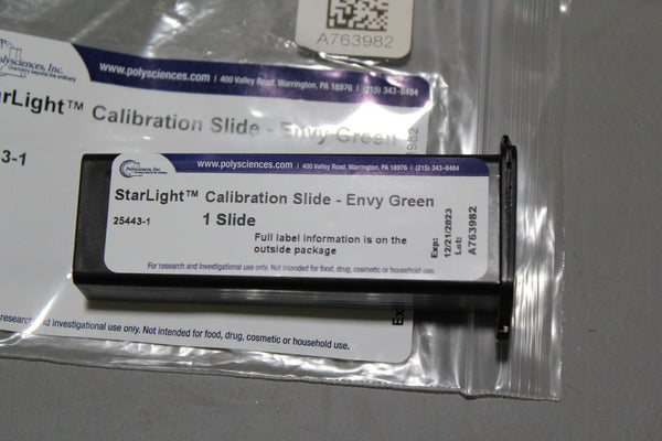NEW POLYSCIENCES STARLIGHT ENVY GREEN CALIBRATION SLIDE 25443-1 12/21/2023