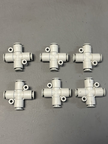 6- SMC KQ2TW08-00 4 Way Fitting Union Tee