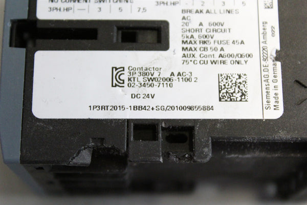 3PCS Unused SIEMENS POWER CONTACTOR 3RH2122-1BB40, 3RT2015-1BB42 3RT2017-1AK61