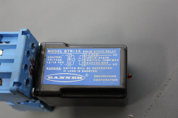 BANNER SOLID STATE RELAY WITH BASE BTR-1A  (S11-2-79A)