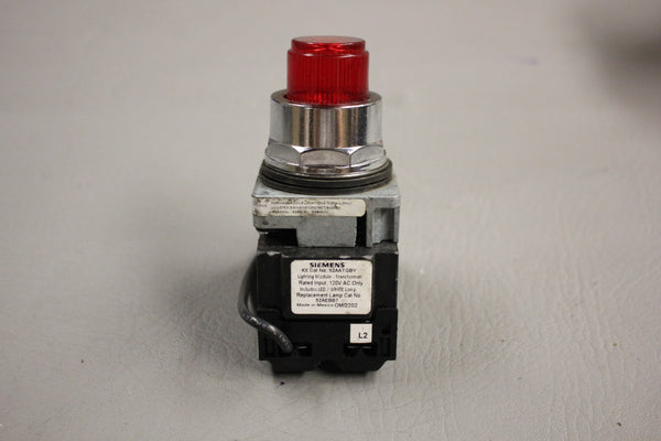 SIEMENS ILLUMINATED RED PUSH BUTTON 52AATGBY