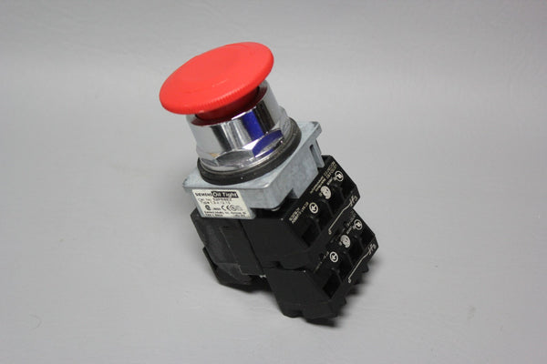 SIEMENS OIL TIGHT RED MUSHROOM HEAD PUSH BUTTON 52PR8EZ, 52AAFD2B AND 52BAJ