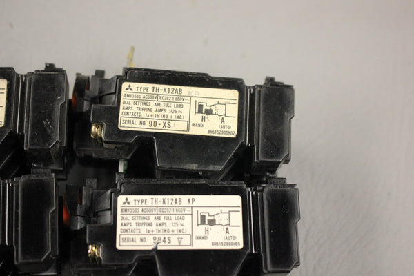 LOT OF 6 MITSUBISHI ELECTRIC THERMAL OVERLOAD RELAY TH-K12AB KP