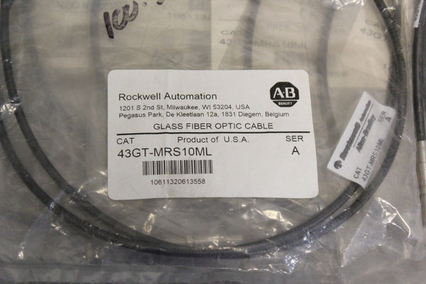 NEW ALLEN BRADLEY TRANSMITTED BEAM GLASS FIBER OPTIC CABLE  43GT-MRS10ML A