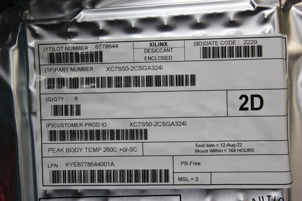 8 NEW XILINX SPARTAN 7 FPGA XC7S50-2CSGA324I FACTORY SEALED