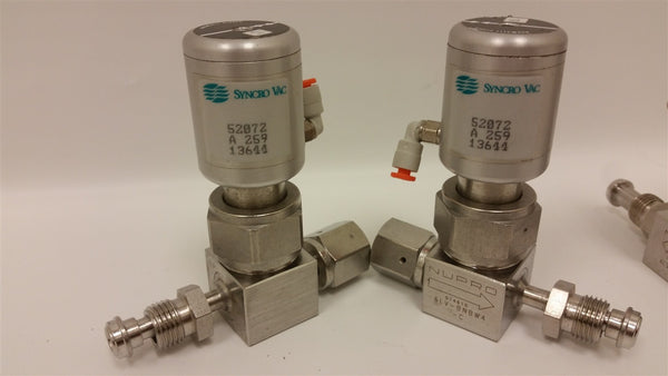 3 NUPRO HIGH PURITY BELLOWS SEALED VALVE WITH SYNCRO VAC ACTUATOR 52072 520254