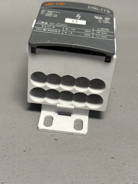 TE Connectivity DBL175-C-3 Power Distribution Block, 3 Pole, 175A (NEW)