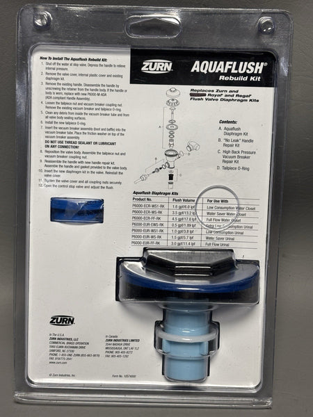 AQUAFLUSH ZURN REBUILD KIT F/.5 GAL U P6000-EUR-EWS-RK-CS URINAL