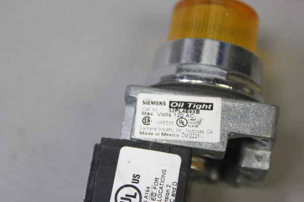 NEW SIEMENS 52PL4E9XB OIL TIGHT PILOT LIGHT LAMP LED AMBER