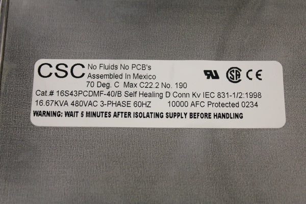 EATON CUTLER HAMMER 16S43PCDMF-40/B  PCDM CAPACITOR CELL