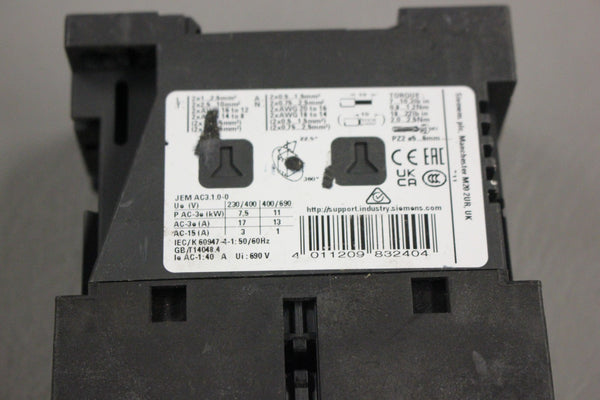 SIEMENS SIRIUS CONTACTOR 3RT2025-1KB40
