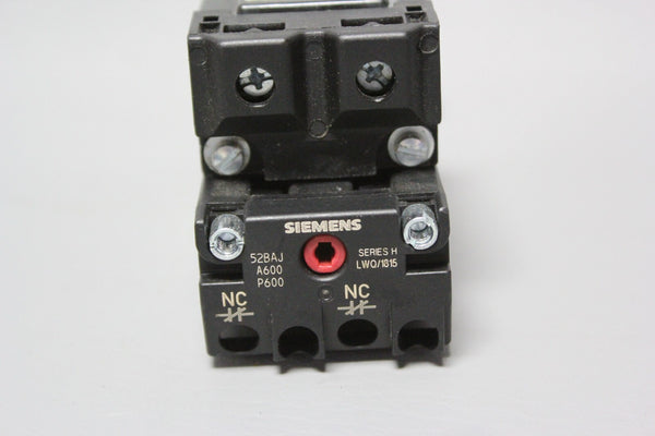 SIEMENS OIL TIGHT RED MUSHROOM HEAD PUSH BUTTON 52PR8EZ, 52AAFD2B AND 52BAJ