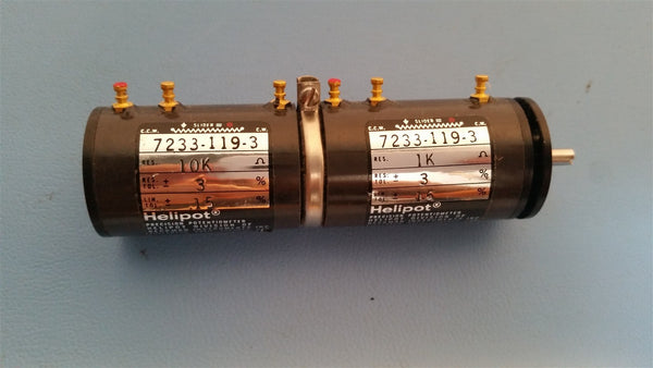  Beckman Helipot Dual Precision Potentiometer 10k & 1k 7233-119-3 Pot