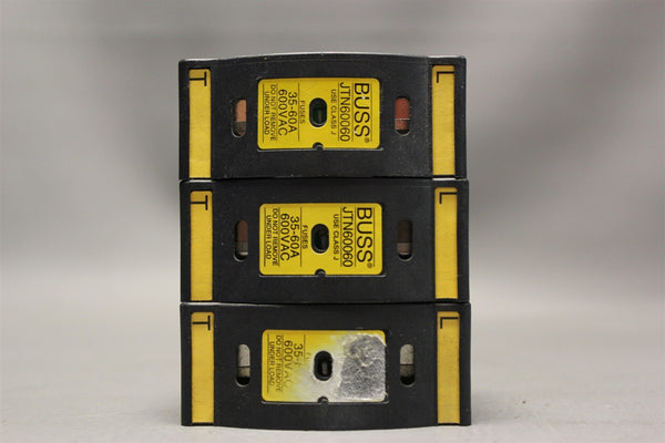 Lot of 3 BUSSMANN FUSE HOLDER AND FUSE LPJ-20SP JTN60060