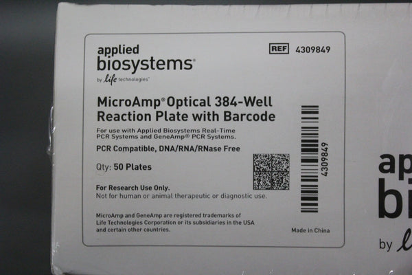 50 NEW APPLIED BIOSYSTEMS MICROAMP OPTICAL 384-WELL REACTION PLATE 4309849