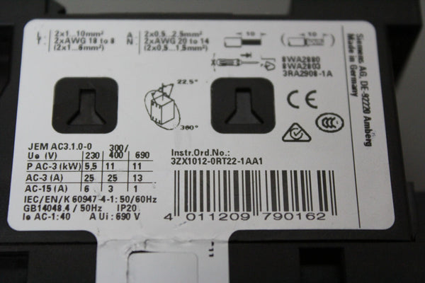 UNUSED SIEMENS POWER CONTACTOR 3RT2026-2AP00