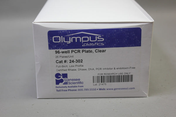 OLYMPUS 96 WELL PCR PLATE FULL SKIRT 24-302 25 PLATES