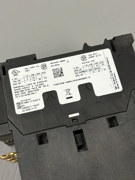 UNUSED SIEMENS POWER CONTACTOR 3RT2035-1AB00