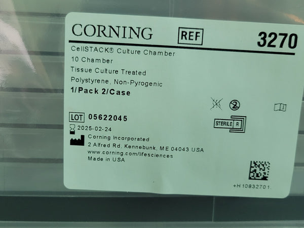 NEW CORNING 3270 TISSUE CULTURE CHAMBER CellSTACK 10 CHAMBER POLYSTYRENE