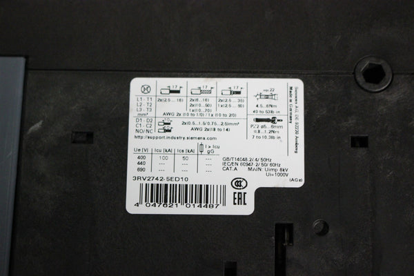 UNUSED SIEMENS SYSTEM PROTECTION CIRCUIT BREAKER 3RV2742-5ED10
