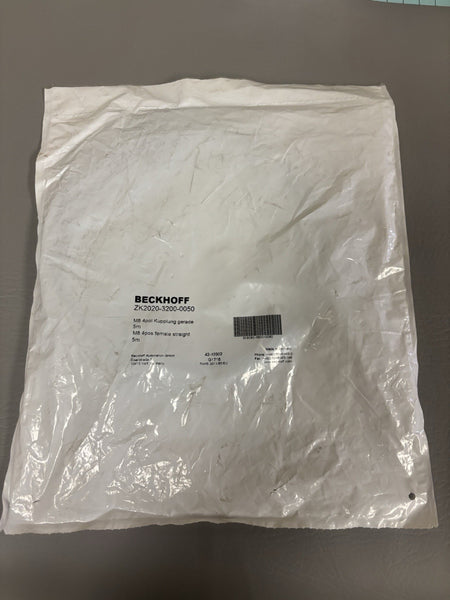 Beckhoff ZK2020-3200-0050 Single Ended Cordset M8 4Pin 5 Meters