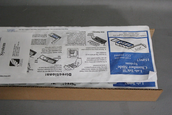 BOX OF 15 NEW NALGE NUNC LAB-TEK II 4 WELL CHAMBER SLIDE W/COVER  154917