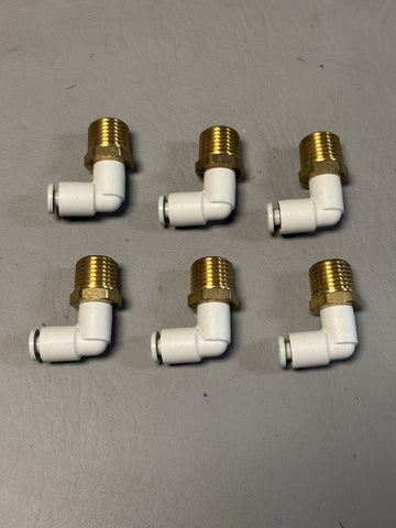 6- SMC KQ2L04-02 ELBOW FITTING ONE TOUCH 4MM X 1/4"