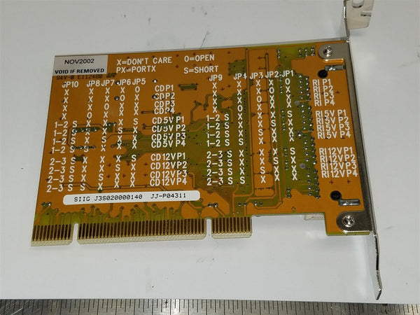 SIIG JJ-P04311 PCI HIGH SPEED SERIAL BOARD W/ 4 RJ45 PORTS 