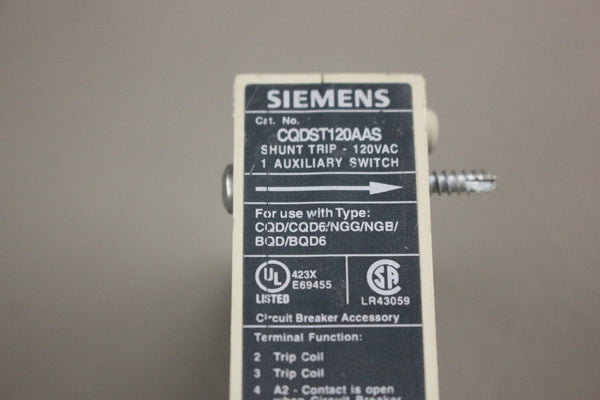 Siemens CQDST120AAS Shunt Trip Auxiliary Switch