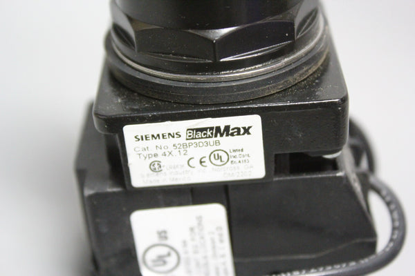 SIEMENS BLACK MAX GREEN MUSHROOM HEAD PUSH PULL BOTTON 52BP3D3UB W/ 52BAU
