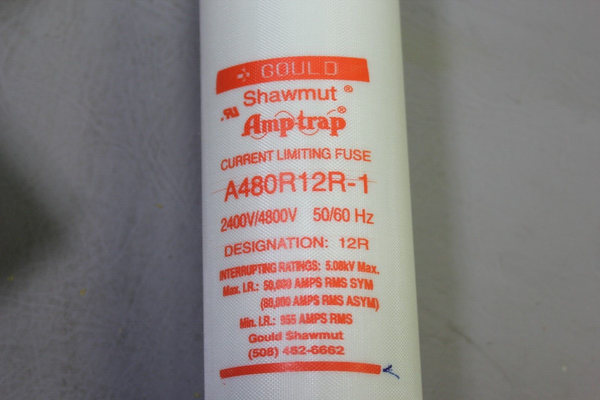 NEW GOULD SHAWMUT 2400V/4800V AMP TRAP CURRENT LIMITING FUSE A480R12R-1