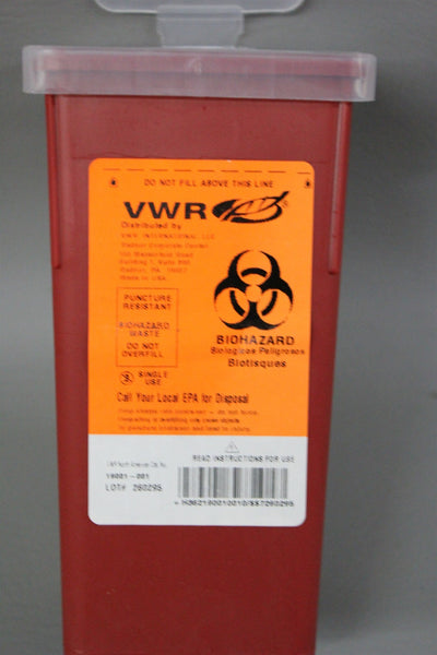 NEW VWR SHARPS CONTAINER WITH LID 19001-001