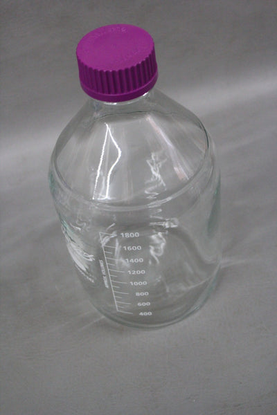 1 NEW VWR 2000ML STORAGE/MEDIA GLASS BOTTLE WITH CAP 89000-242