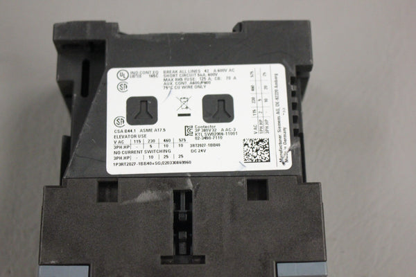 SIEMENS SIRIUS CONTACTOR 3RT2027-1BB40