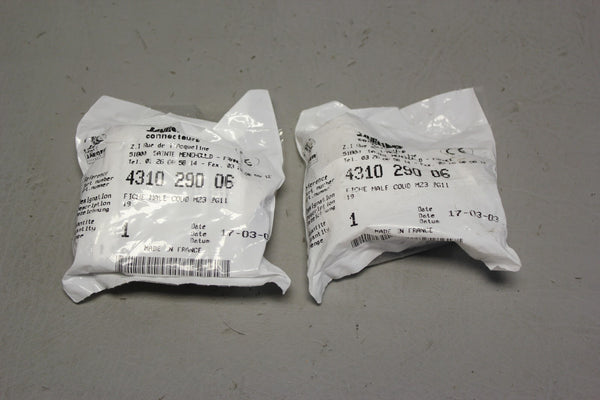 LOT OF 2 NEW JAEGER FICHE MAE CONNECTORS 4310-290-06
