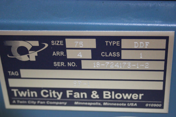 NEW TWIN CITY FAN & BLOWER VENTILATION SYSTEM WITH BALDOR MOTOR SAM 24