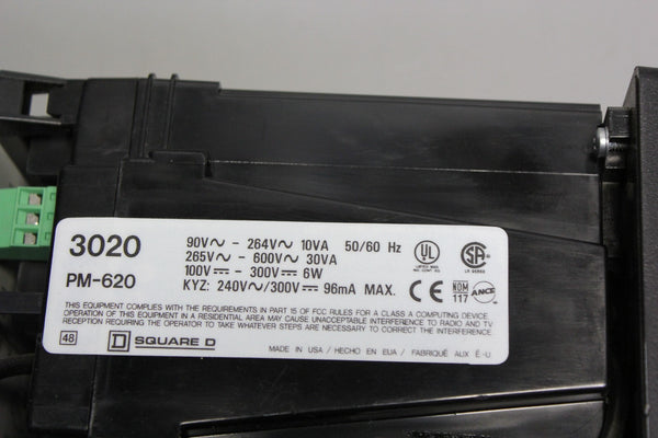 SQUARE D POWERLOGIC 3020 POWER METER WITH TERMINAL  PM-620 & PMD-32