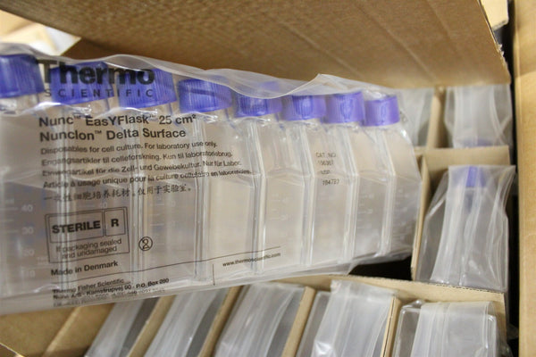 NEW CASE OF 200 THERMO EASY FLASK CELL CULTURE FLASKS 156367