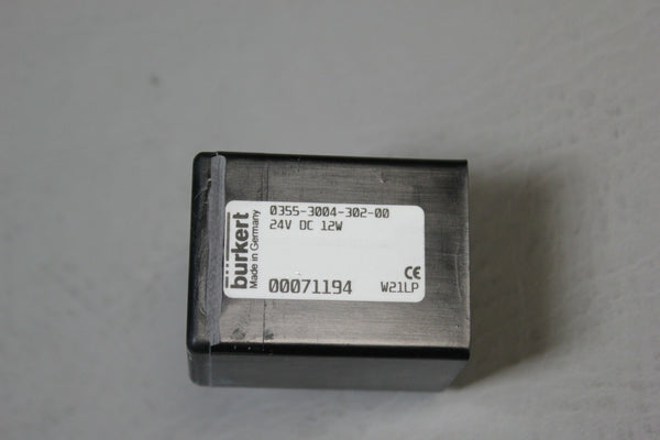 NEW BURKERT SOLENOID VALVE COIL 0355-3004-302-00 24VDC 12W