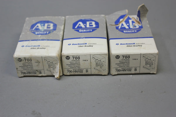 NEW LOT OF 3 ALLEN BRADLEY  RELAY SOCKETS  P/N: 700-HN102 B