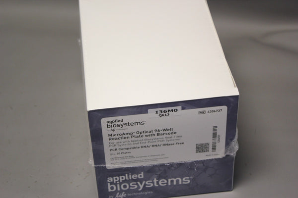20 NEW APPLIED BIOSYSTEMS MICROAMP 96WELL REACTION PLATES W/BARCODE 4306737