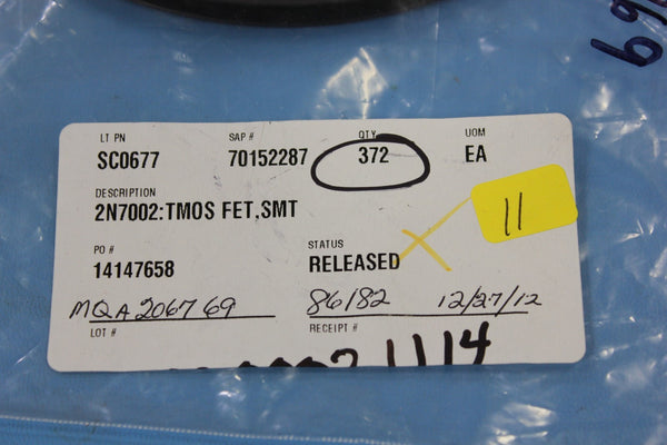 372 New ON Semi N Ch 60V MOSFET 2N7002LT1G