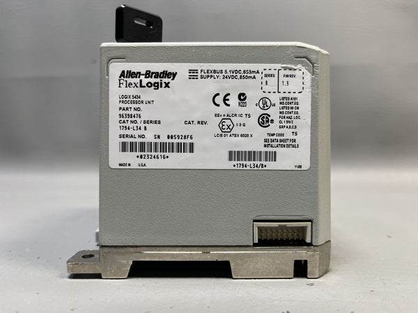 ALLEN BRADLEY FLEXLOGIC PROCESSOR UNIT CPU 1794-L34 SER B